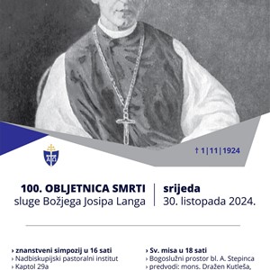 100. obljetnica smrti sluge Božjega biskupa Josipa Langa